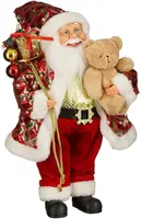 Mica Decorations kerstfiguur polyester kerstman 25x15x40cm rood kopen?