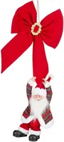 Mica Decorations kerstfiguur polyester kerstman strik bewegend met geluid 38x15x90cm rood kopen?
