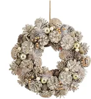 Mica Decorations krans hanley 34cm wit - afbeelding 1