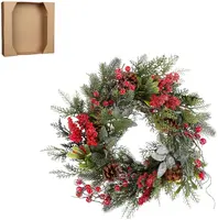 Mica Decorations krans randell 40cm rood, groen - afbeelding 1