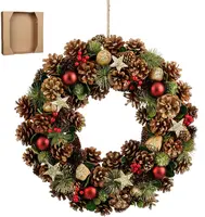 Mica Decorations krans roslyn 45cm bruin - afbeelding 1