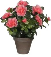 Mica Decorations kunstplant azalea 27cm perzik - afbeelding 1