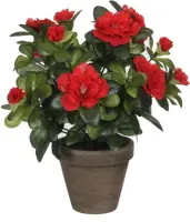 Mica Decorations kunstplant azalea 27cm rood - afbeelding 1