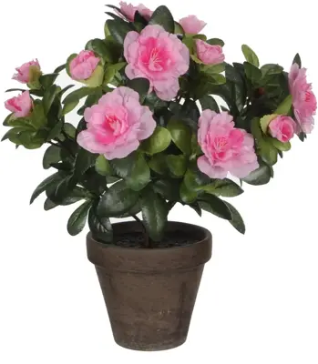 Mica Decorations kunstplant azalea 27cm roze - afbeelding 1