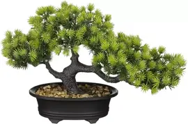 Mica Decorations kunstplant bonsai 21cm groen - afbeelding 1