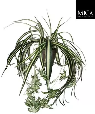 Mica Decorations kunstplant chlorophytum 45cm groen - afbeelding 1