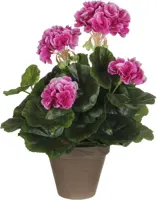 Mica Decorations kunstplant geranium 33cm paars - afbeelding 1