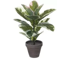 Mica Decorations kunstplant rubberplant 47cm groen - afbeelding 1