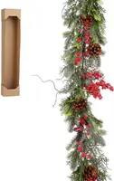 Mica Decorations kunststof guirlande randell 15x180cm rood - afbeelding 1