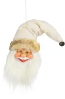 Mica Decorations kunststof kerst ornament kerstman hoofd 45cm crème kopen?