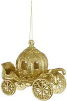 Mica Decorations kunststof kerst ornament koets 10cm goud kopen?