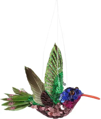 Mica Decorations kunststof kerst ornament kolibrie 11cm multi