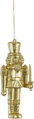 Mica Decorations kunststof kerst ornament notenkraker 12cm goud