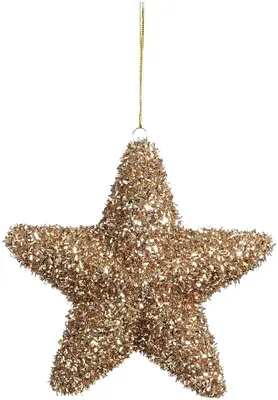 Mica Decorations kunststof kerst ornament ster 15cm champagne