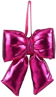 Mica Decorations kunststof kerst ornament strik 15cm fuchsia kopen?