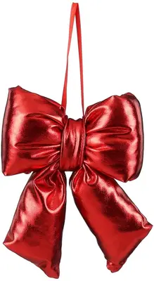 Mica Decorations kunststof kerst ornament strik 15cm rood