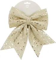 Mica Decorations kunststof kerst ornament strik 20cm champagne kopen?