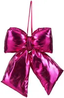 Mica Decorations kunststof kerst ornament strik 29cm fuchsia kopen?