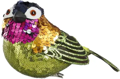 Mica Decorations kunststof kerst ornament vogel 8.5cm groen