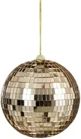 Mica Decorations kunststof kerstbal discobal 15cm champagne - afbeelding 1