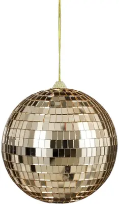 Mica Decorations kunststof kerstbal discobal 15cm champagne