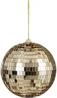 Mica Decorations kunststof kerstbal discobal 15cm champagne - afbeelding 2