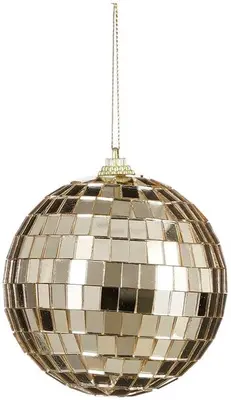 Mica Decorations kunststof kerstbal discobal 8cm champagne