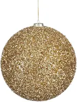 Mica Decorations kunststof kerstbal tinsel 20cm goud kopen?