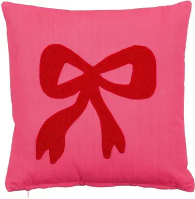 Mica Decorations kussen strik 45x45cm fuchsia