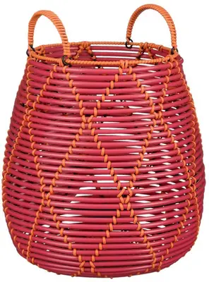 Mica Decorations mand gerecycled plastic capeno 47x50cm roze