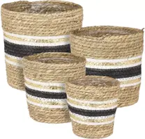 Mica Decorations mand zeegras rachel 16x16cm zwart kopen?