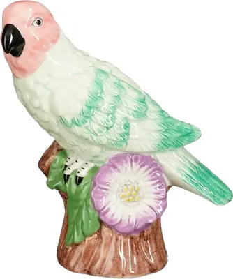 Mica Decorations ornament dolomiet papegaai 15x8x18cm roze