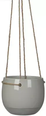 Mica Decorations Resa hangpot rond 16,5x13,5 cm licht grijs