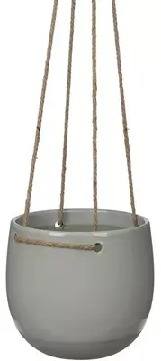 Mica Decorations Resa hangpot rond 18,5x17 cm licht grijs