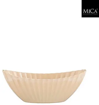 Mica Decorations schaal recycled plastic 28 x 12 x 11cm perzik 