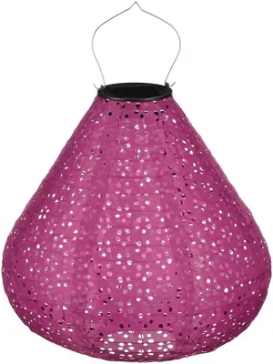 Mica Decorations Solar lantaarn led paars - 29 x 30 cm