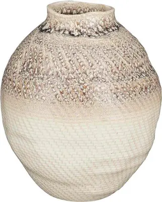 Mica Decorations vaas keramiek faye 25x30cm bruin