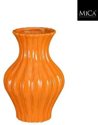 Mica Decorations vaas keramiek jura 21x30cm oranje