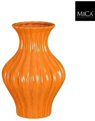 Mica Decorations vaas keramiek jura 24x35cm oranje