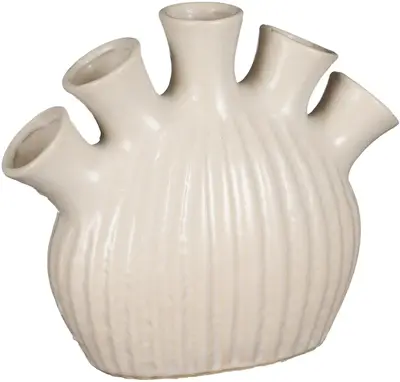 Mica Decorations vaas keramiek saul 15x10x21cm creme