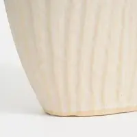 Mica Decorations vaas keramiek saul 25x15.5x42cm creme - afbeelding 3