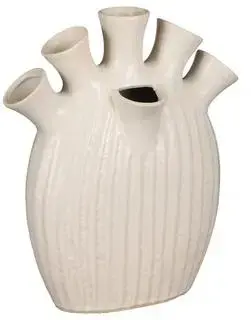 Mica Decorations vaas keramiek saul 26x14x30.5cm creme - afbeelding 1