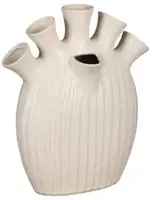 Mica Decorations vaas keramiek saul 26x14x30.5cm creme - afbeelding 1
