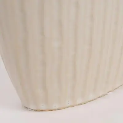 Mica Decorations vaas keramiek saul 26x14x30.5cm creme - afbeelding 3