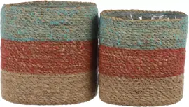 Mica Decorations Zeegras plantenmand roze 20x20cm kopen?