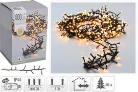 Microcluster kerstboomverlichting 800 LED extra warm wit 16 meter - afbeelding 1