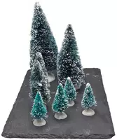 Mini kerstboompjes 8 stuks (geen Lemax) kopen?