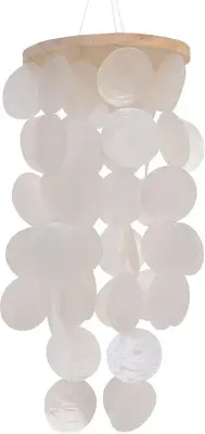 Mobiel capiz wit 14.5cm x 14.5cm x 36cm