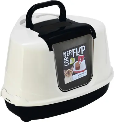 Moderna Flip Corner kattentoilet wit 55,7 x 45,1 x 38,2cm - afbeelding 2
