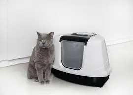 Moderna Flip Corner kattentoilet wit 55,7 x 45,1 x 38,2cm - afbeelding 7